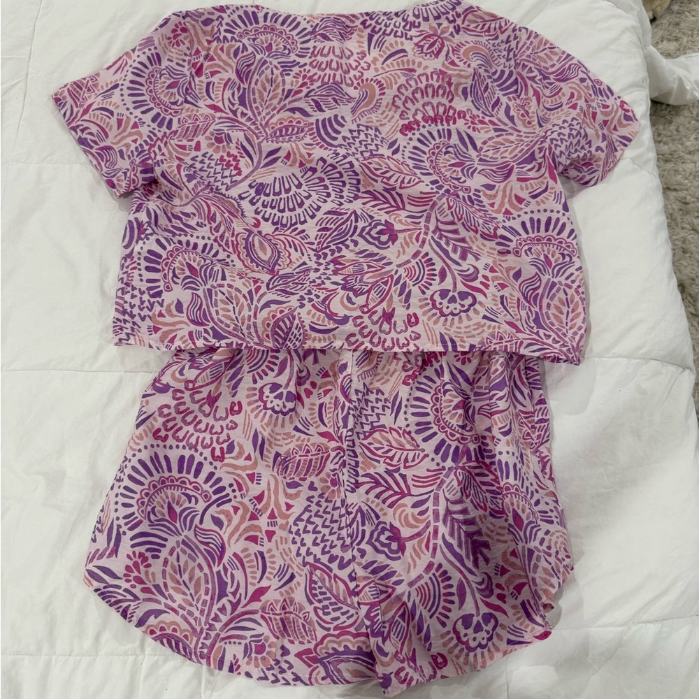 Trendy Boutique Pink and Purple Floral Set